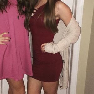 Red dress with open front